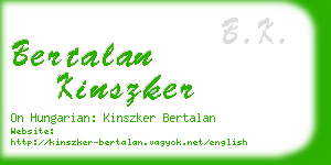 bertalan kinszker business card
